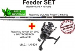 Akcia feeder 3,6m/80g + feeder baitrunerov navijak