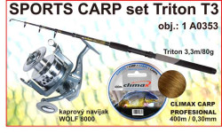 SPORTS CARP set Triton tele 3,3m/80g + navijak +silon