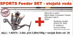 SPORTS Feeder set Stojat voda 3,6m/80gram