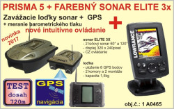 Zavážacia loďka PRISMA 5 s GPS +  sonar Elite 3x