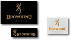 Browning Sticker, Gold/Trans 15 x 12cm