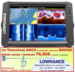 Dotykový sonar LOWRANCE Elite-12Ti so sondou TotalScan