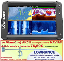 Dotykov sonar LOWRANCE Elite-12Ti so sondou TotalScan