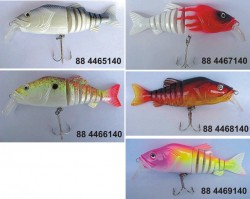 Článkový, potápavý vobler 14cm bielo/šedá Článkový, potápavý vobler 14cm bielo/šedá