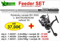 Akcia feeder 3-3m/80g + feeder baitrunerov navijak