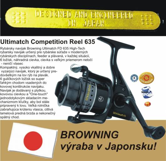 Browning vyrába v Japonsku! Japonský dizajn a Japonská kvalita! = rybársky naviják Browning Ultimatch