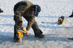 Ľadový kolotoč v Červeníku, rybári sa zabávali