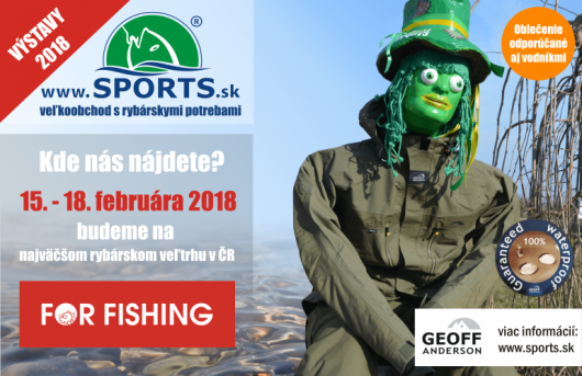 Budeme na IX. rybárskom veľtrhu FOR FISHING 2018 Budeme na IX. rybárskom veľtrhu FOR FISHING 2018
