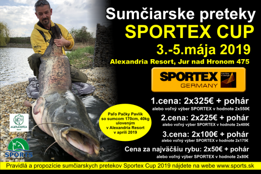 Sumčiarske preteky SPORTEX CUP 3 – 5. mája 2019 Sumčiarske preteky SPORTEX CUP 3 – 5. mája 2019