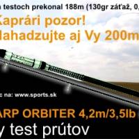 Nahadzujte aj vy 200m! Prvý reálny test kaprových prútov.