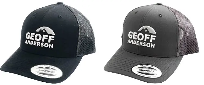 Letné rybárske šiltovky Geoff Anderson Snap Black v čiernej a sivej farbe