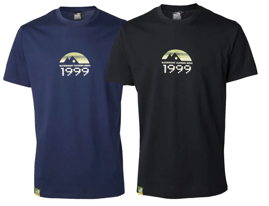 Letné bavlnené rybárske tričká Geoff Anderson Retro 1999 v tmavomodrej a čiernej farbe