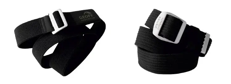 Čierne rybárske opasky Geoff Anderson: Zip Zone (30mm) a Roxxo (38mm)