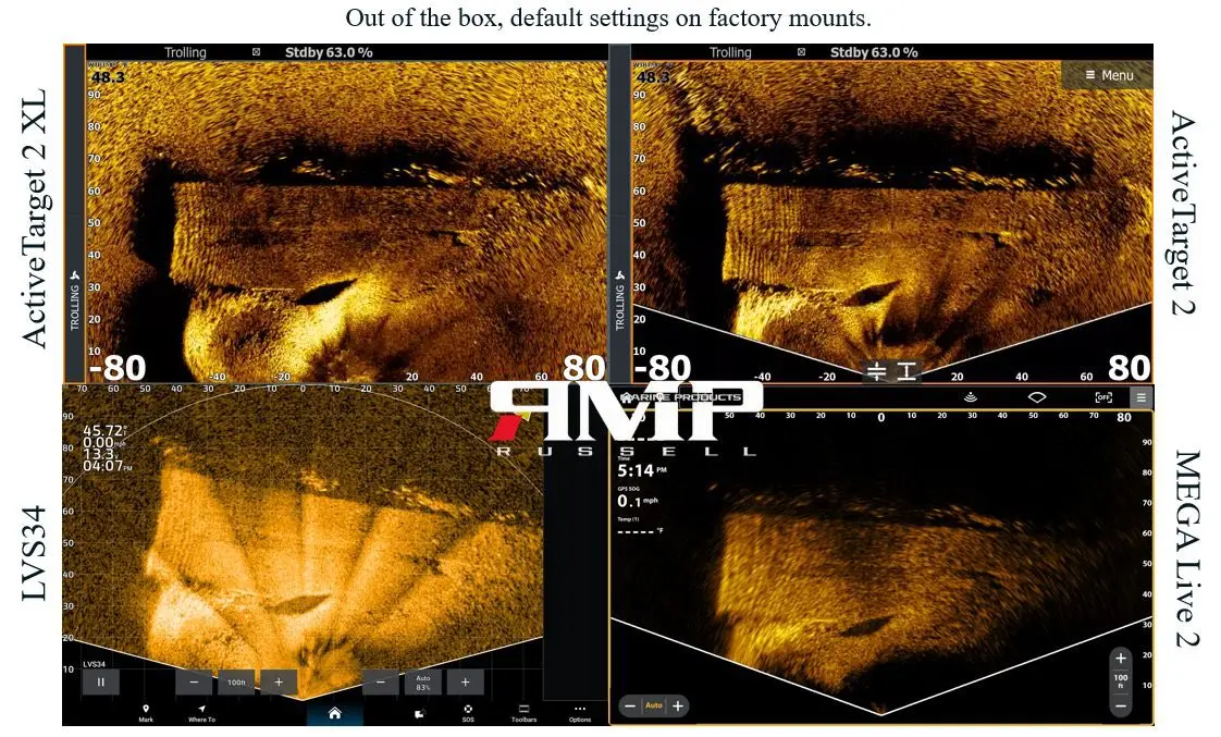 Porovnanie Scout/Down režimov sonarov (AT2XL, AT2, LVS34, ML2)