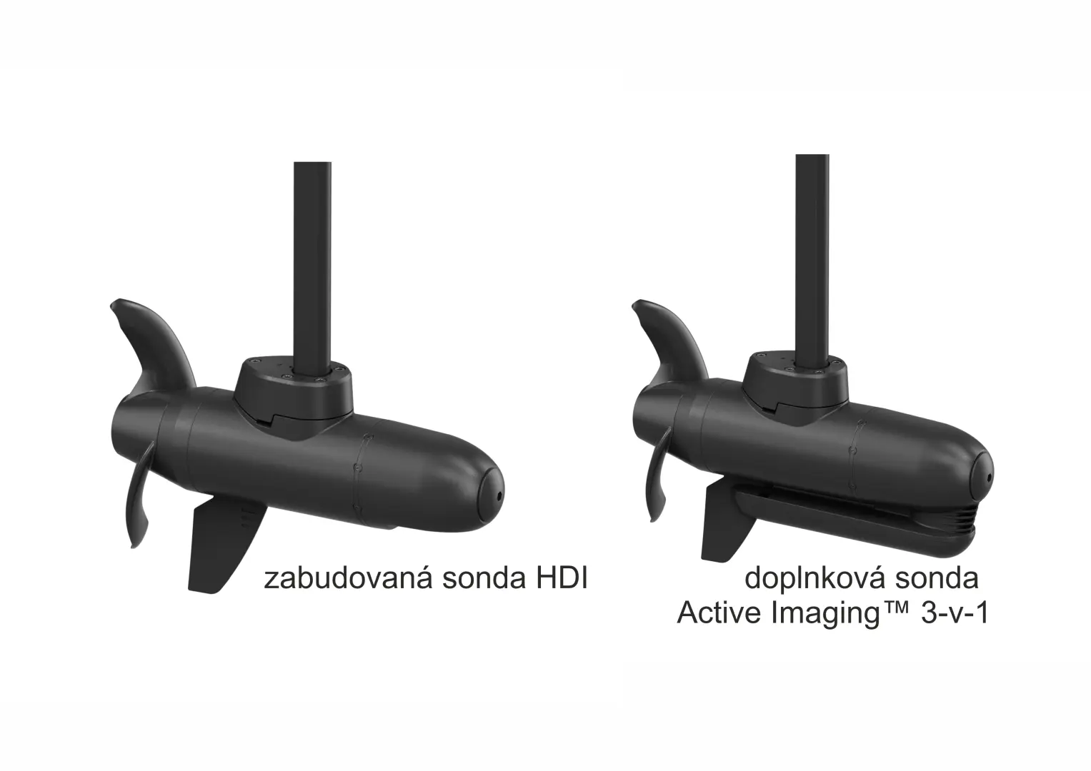 Porovnanie zabudovanej sondy HDI a doplnkovej sondy Active Imaging 3-v-1 v trolling motore Lowrance Recon