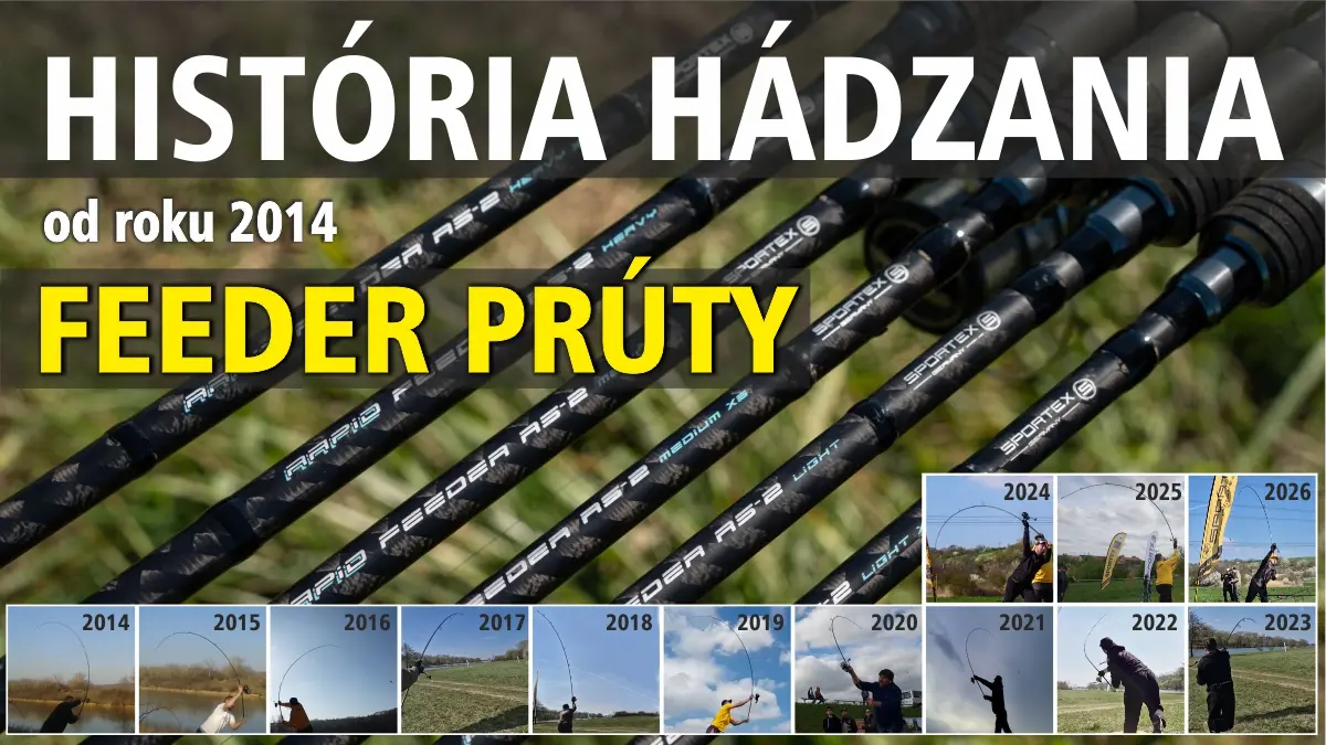 Hist�ria testovania hodov do dia�ky s feedrov�mi pr�tmi SPORTEX od roku 2014
