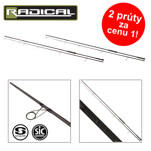 Radical - kaprový set 1+1 prúty: 3,9m/3,0lbs Black Session