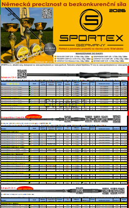 N�h�ad katal�gu SPORTEX 2026 s v�sledkami testov a technick�mi parametrami