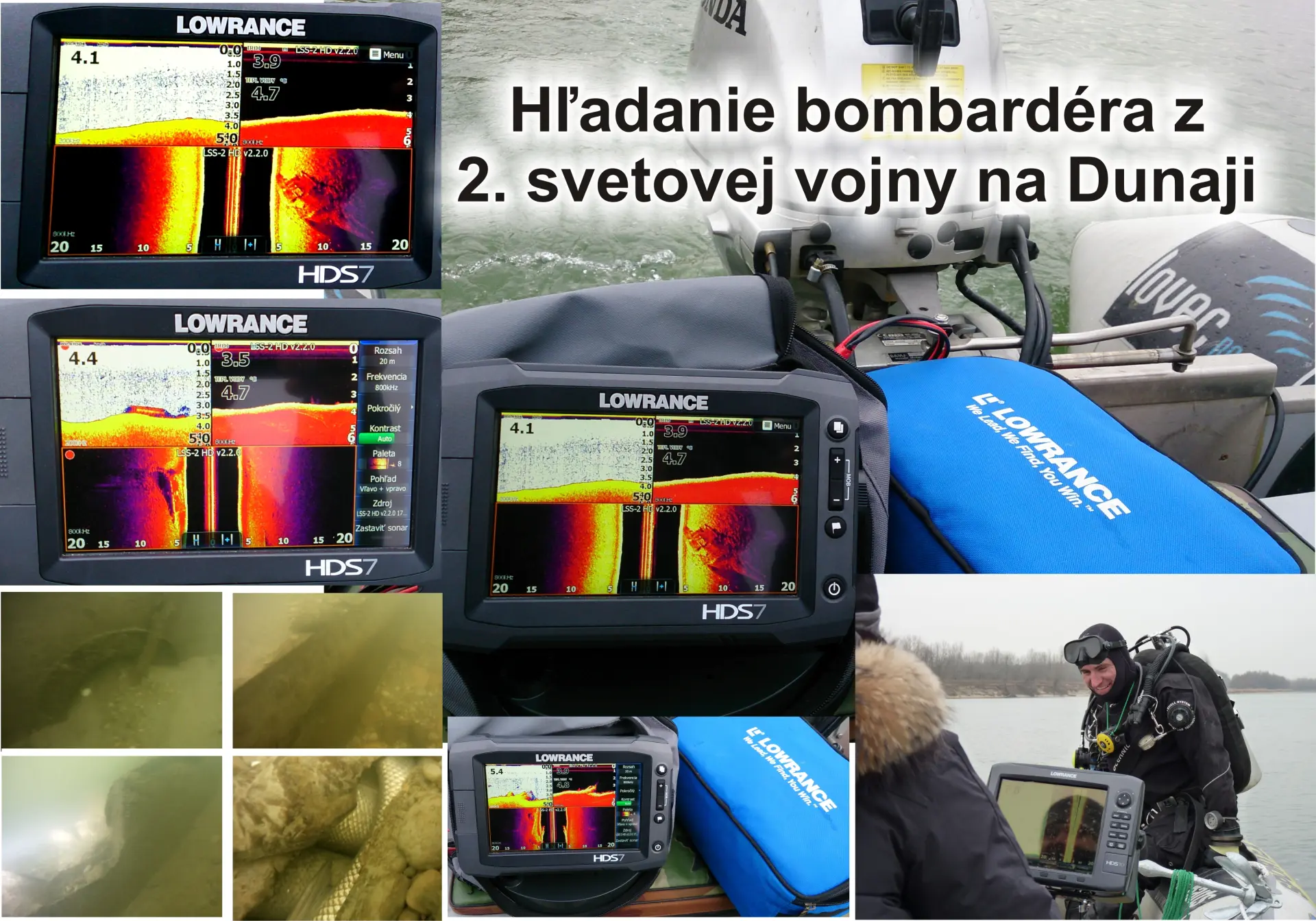 Lokaliz�cia potopen�ho bombard�ra z 2. svetovej vojny sonarom Lowrance HDS7