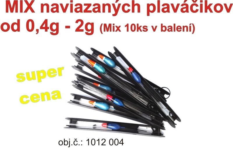 Plavák naviazaný na rebríku mix 0,4 - 2g, balenie 10ks