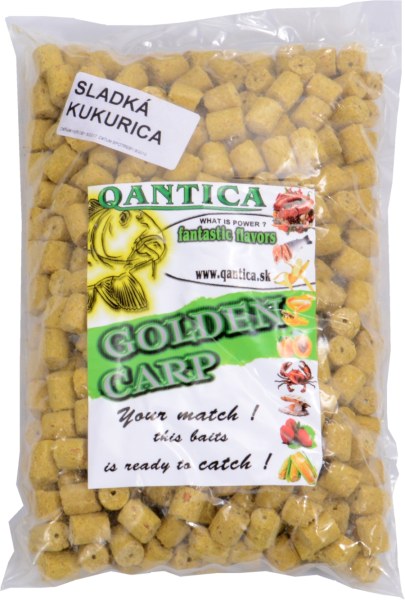 GOLDEN CARP Flesh pelety predvŕtané 12mm/3kg Sladká kukurica