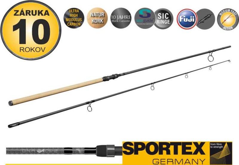 Kaprárske prúty SPORTEX D.N.A. CS-2 / 2-diel 360cm / 3,25lbs / rúčka - 3A korok