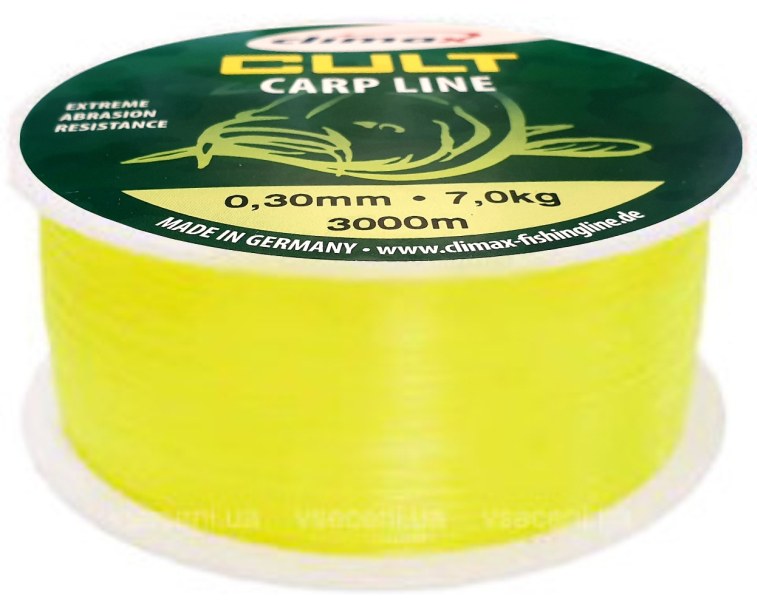 Climax silon CULT Carpline fluo-žltý 3000m Priemer: 0,30mm 8,3kg/15lb