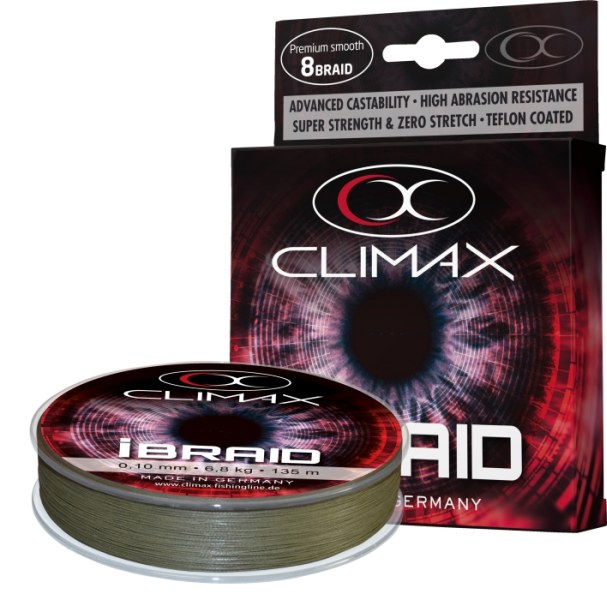 Pletená šnúra Climax iBraid zelená oliva 135m Priemer: 0,18mm / 16,6kg