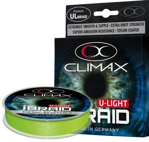 Pletená šnúra Climax iBraid U-Light neon-zelená 135m Priemer: 0,04mm / 3kg