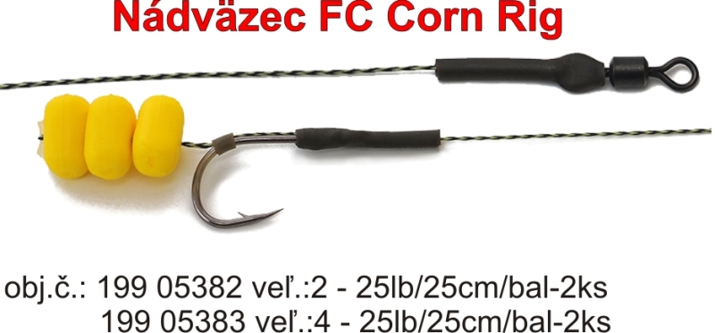 FC Corn Rig nadväzec 25lb /25 cm / 2 pcs / Weedy green veľkosť 4