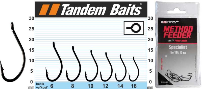 Háčik - Matt Finish Method Feeder Hook Specialist 10ks veľkosť: 6