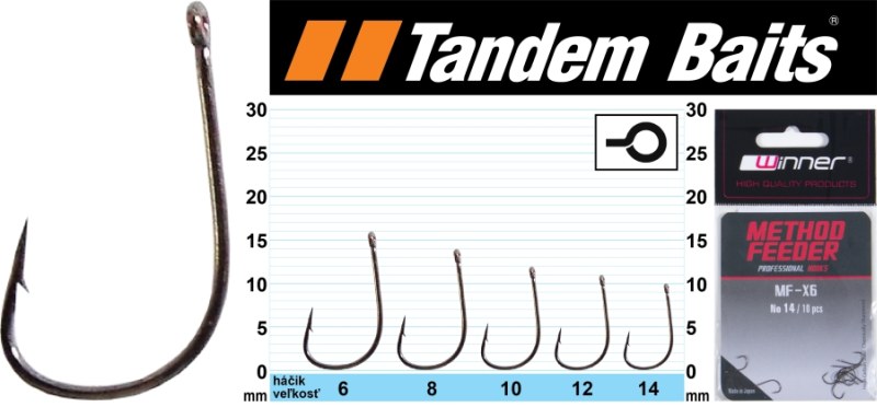 Háčik - Professional Method Feeder MF X6 / 10ks balenie 10ks balenie - MF X6 - veľkosť 8