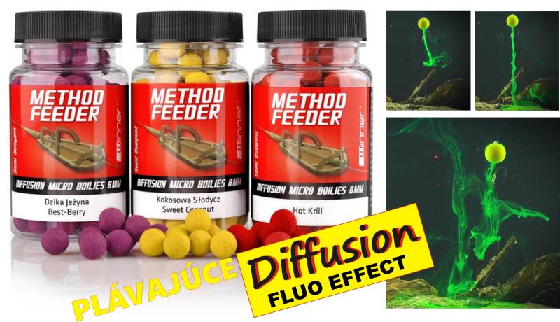 Method/Feeder - Diffusion Boilies -plávajúce 8mm/40g Vanilla Cream - žltý efekt