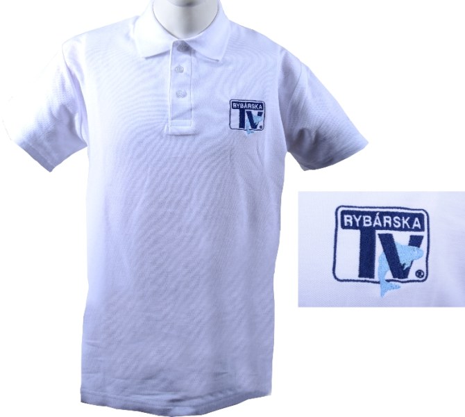 Polokošela s logom Rybárska TV biela Veľkosť 4XL
