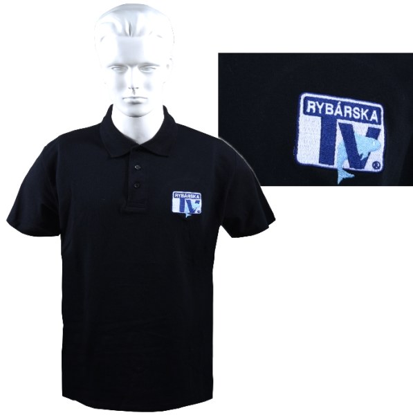 Polokošela s logom Rybárska TV čierna Veľkosť 4XL