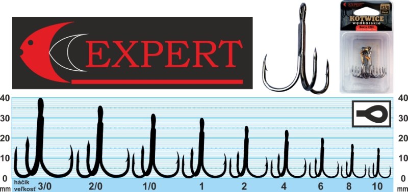 Trojháčik s protihrotom Expert 1213 čierny Veľkosť: č. 10 Balenie: 7ks