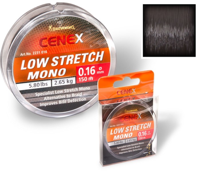 Feeder silon Cenex Low Stretch mono - čierny 150m 0,24mm / 6,10kg