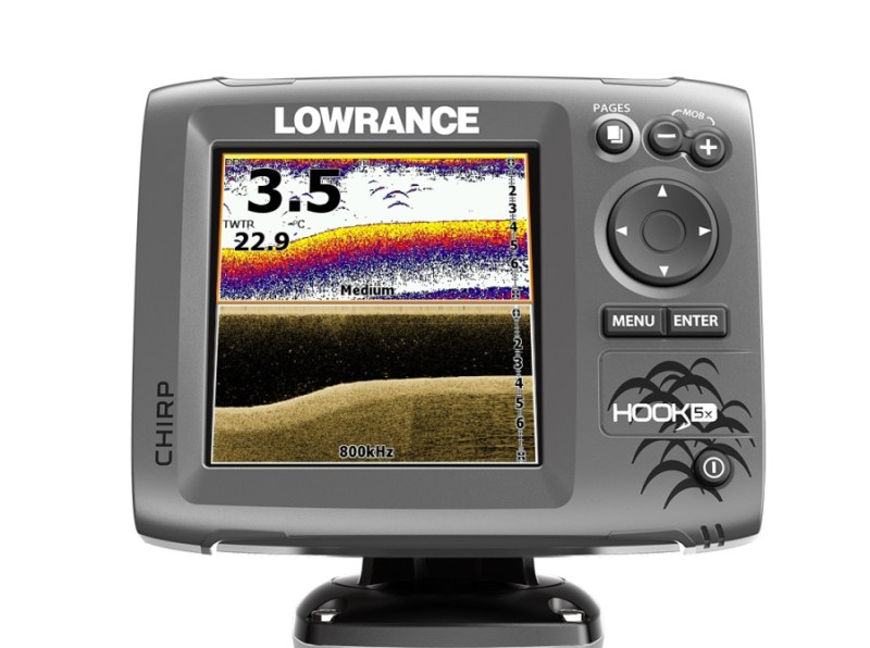 Sonar LOWRANCE Hook-5x Chirp so sondou sonar + sonda Chirp/DSI