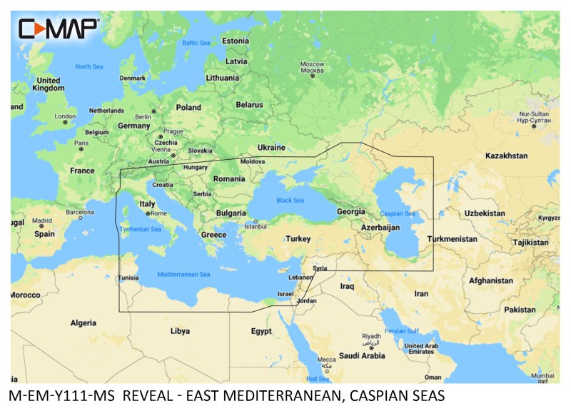 C-Map REVEAL -EAST MEDITER, BLACK CASPIAN SEAS