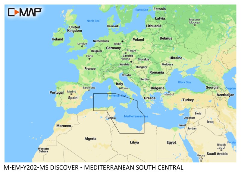 C-Map DISCOVER - MEDITERRANEAN SOUTH CENTRAL