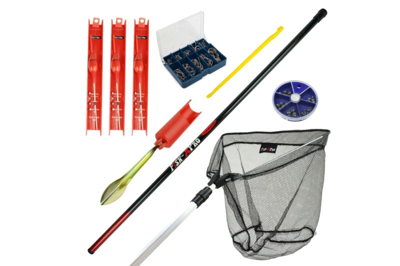 SET BIČ 3m podberák + háčiky + nadväzce s plavákom + príslušenstvo