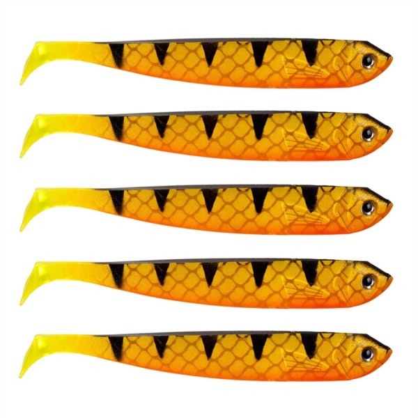 Gumené nástrahy na zubáčov Gummifisch 12cm, 5ks UV oranžová, 5ks