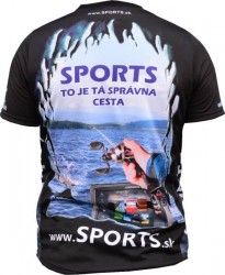 Dres SPORTS s logom ryby - ierne