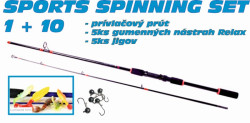 SPORTS Spinning set 1 + 10 prt a 5ks nstrah + jigy