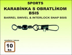 Karabínka s obratlíkom BSIS - 10ks v balení