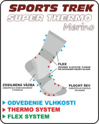 Rybárske Ponožky SPORTSTREK SUPER THERMO Merino