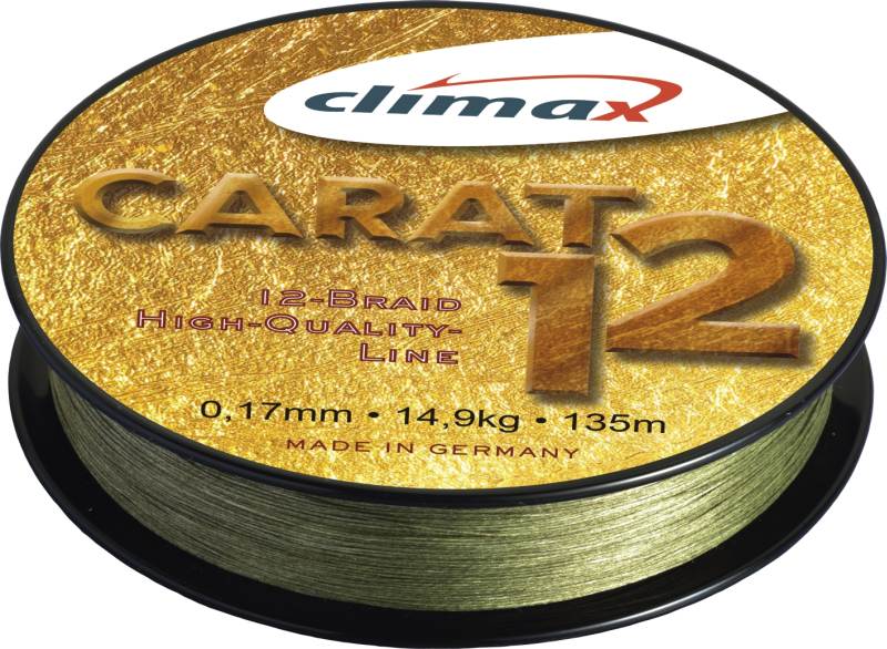 Pletená šnúra CLIMAX Carat 12 - oliva 135m 135m 0,13mm / 9,5kg
